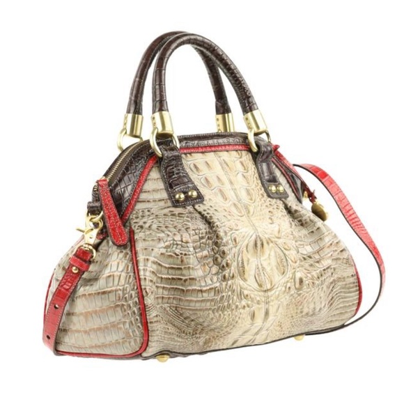 Brahmin Handbags - BRAHMIN Multi Leather Croc Embossed Lisa Bag